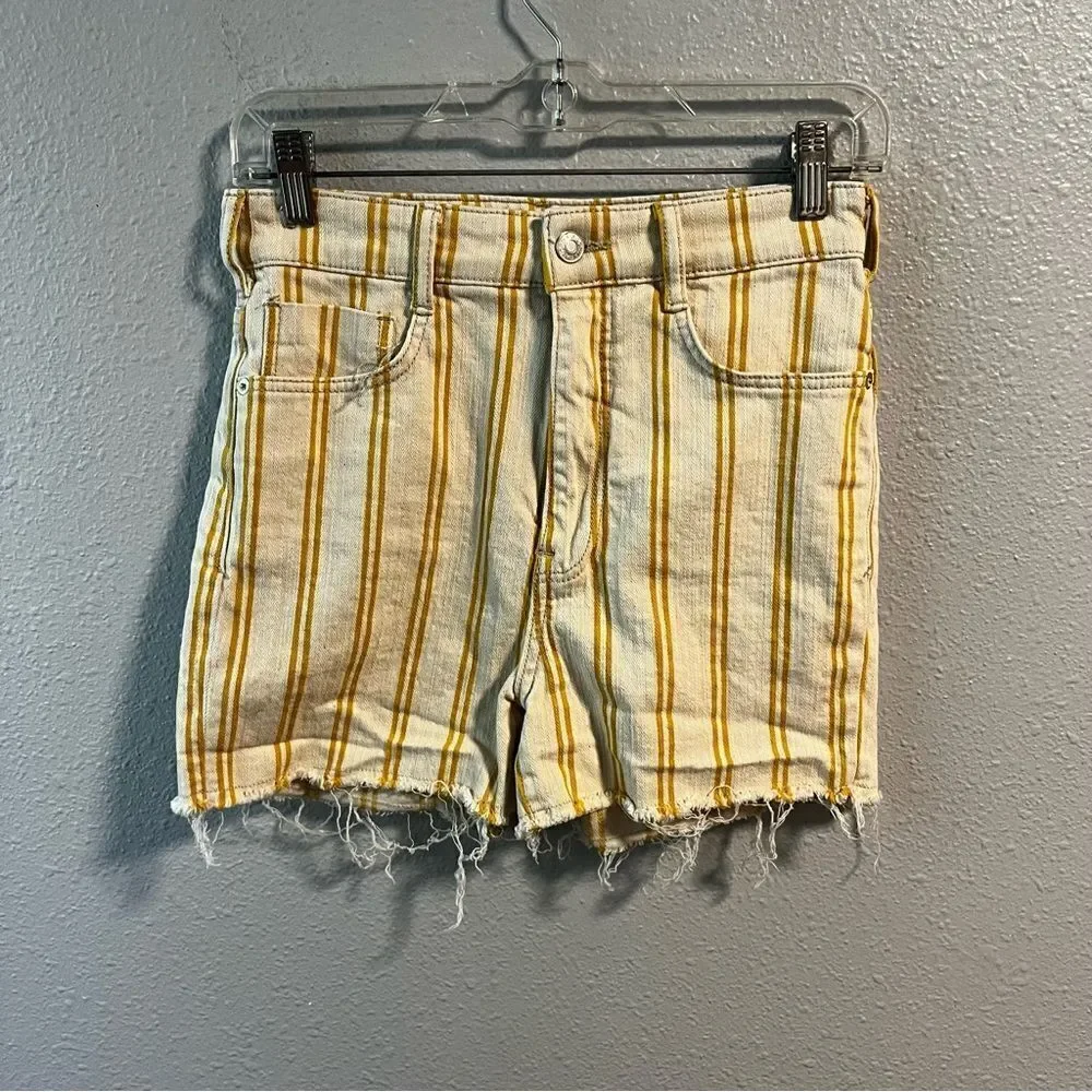 Anthro Pilcro Wanderer Short Cream Mustard Hi Rise - Picture 3 of 7